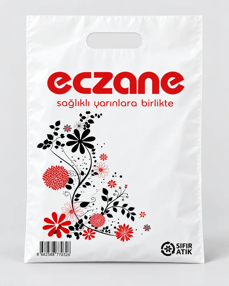 No-4 30×40 cm el geçme eczane poşeti, raporlu reçete için büyük boy, Karasu Ecza Poşet